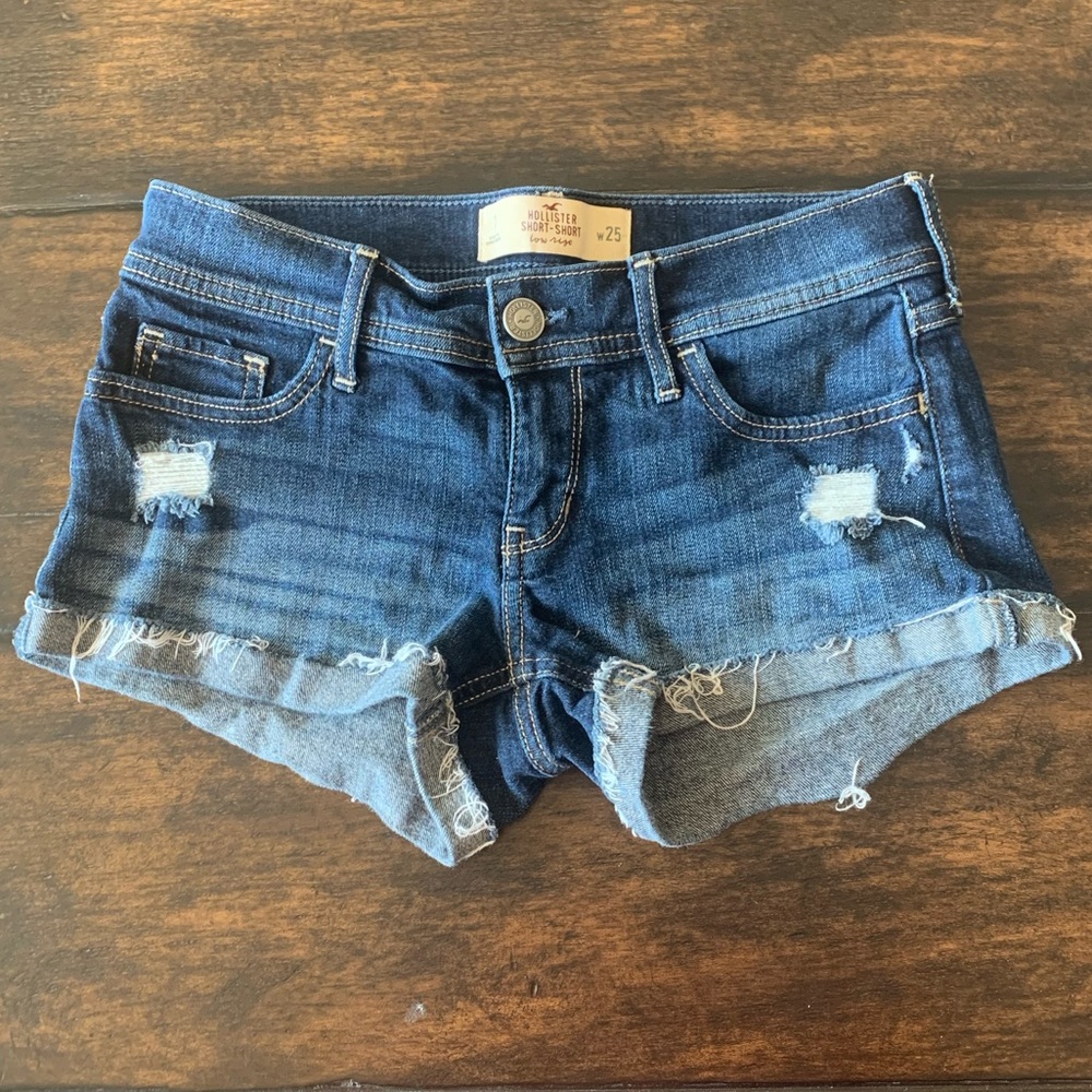 Low rise jean shorts